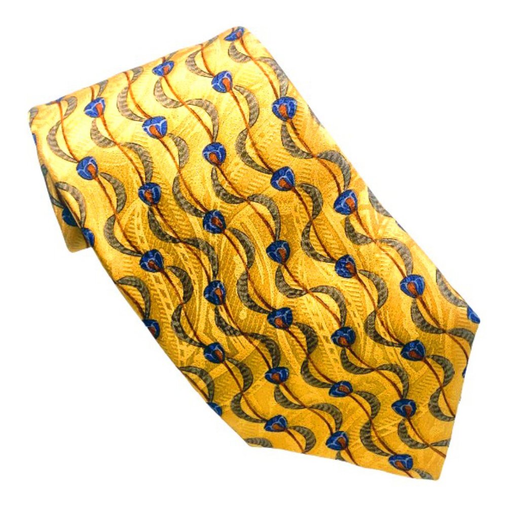 Robert‎ Talbott Best of Class Gold Asp Print 100% Silk Handsewn Necktie - Picture 7 of 8